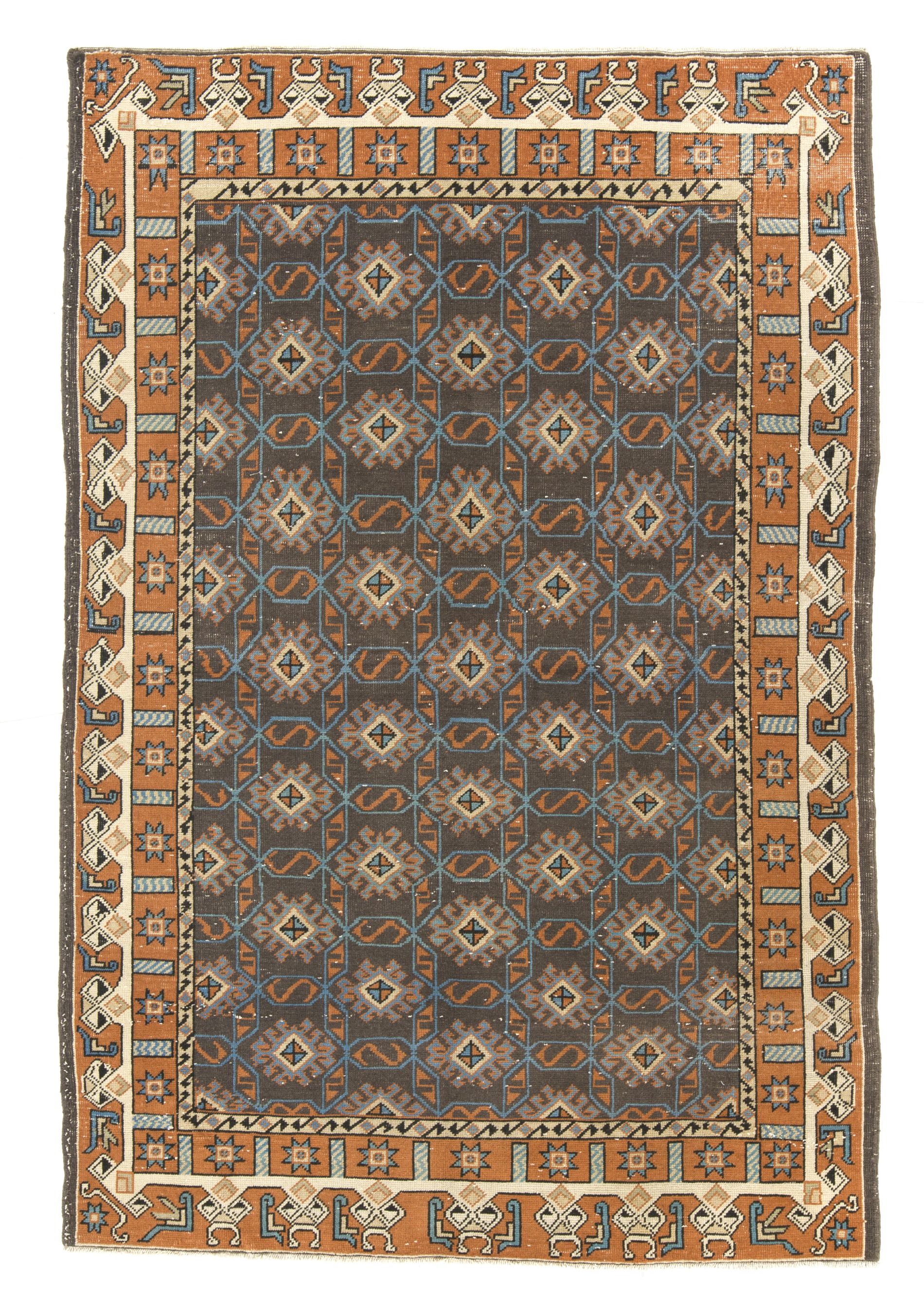 Mid 20th Century Industrial Chic Vintage Turkish Rug 07'10 X 10'11