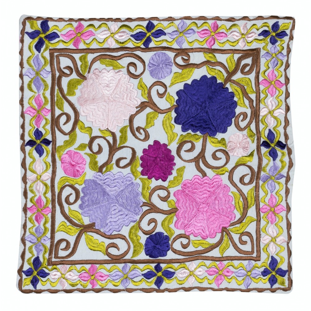 Colorful Cotton Cushion Cover. Elegant Home Decor. Handmade Pillowcase