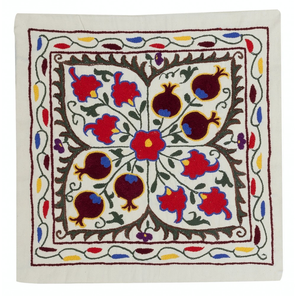 Colorful Cushion Cover. Embroidered Pillowcase. Cotton Throw Pillow. Modern Lace Pillow