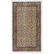 Vintage Handmade Turkish Oushak Accent Rug with All-Over Floral Design. Farmhouse Decor Small Carpet in Beige & Brown